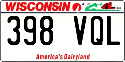 WI license plate 398VQL