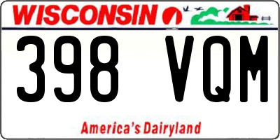 WI license plate 398VQM
