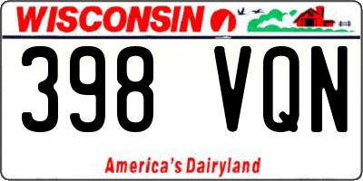 WI license plate 398VQN