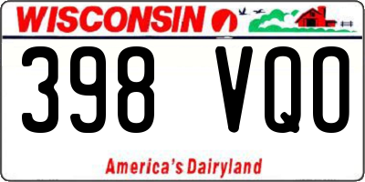 WI license plate 398VQO