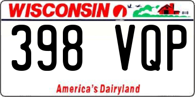 WI license plate 398VQP