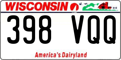 WI license plate 398VQQ