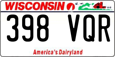 WI license plate 398VQR