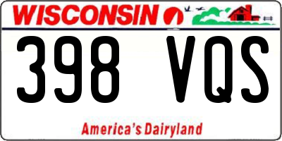 WI license plate 398VQS