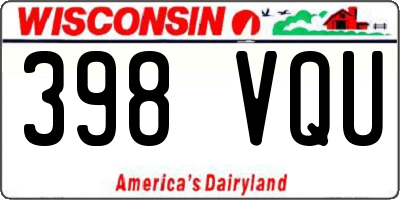 WI license plate 398VQU