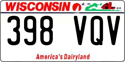 WI license plate 398VQV