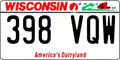 WI license plate 398VQW