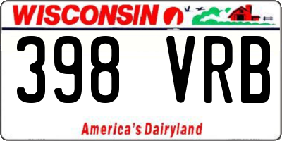 WI license plate 398VRB