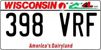 WI license plate 398VRF
