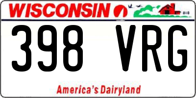 WI license plate 398VRG