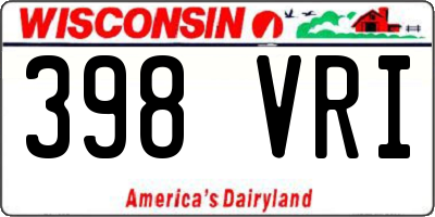 WI license plate 398VRI