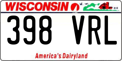 WI license plate 398VRL
