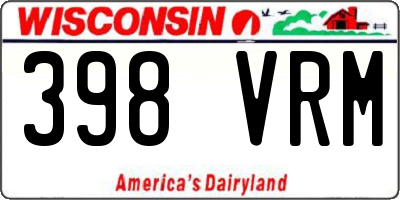 WI license plate 398VRM