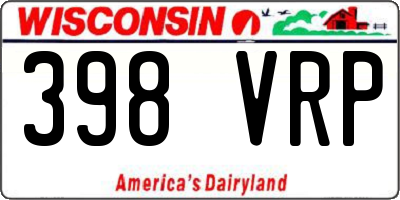 WI license plate 398VRP