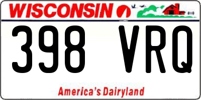 WI license plate 398VRQ