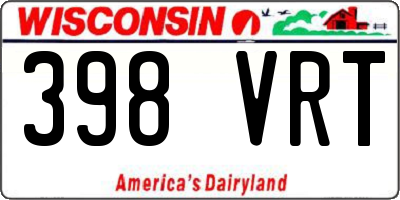 WI license plate 398VRT