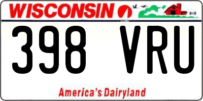 WI license plate 398VRU