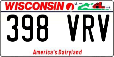 WI license plate 398VRV
