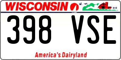 WI license plate 398VSE