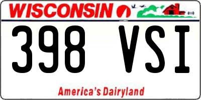WI license plate 398VSI