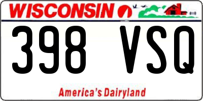 WI license plate 398VSQ