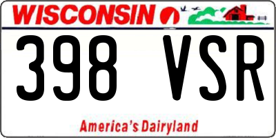 WI license plate 398VSR