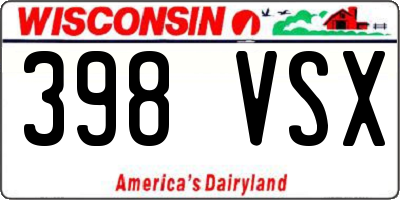 WI license plate 398VSX
