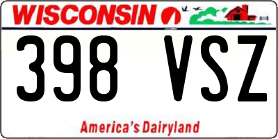 WI license plate 398VSZ