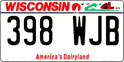 WI license plate 398WJB