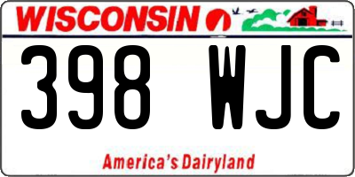 WI license plate 398WJC