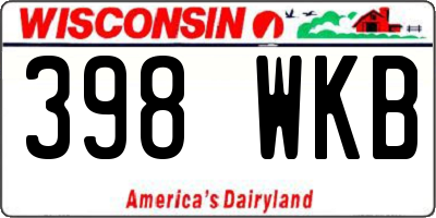 WI license plate 398WKB