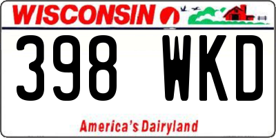 WI license plate 398WKD