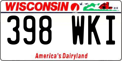 WI license plate 398WKI