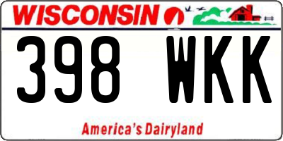 WI license plate 398WKK