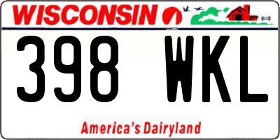 WI license plate 398WKL