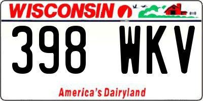 WI license plate 398WKV