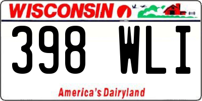 WI license plate 398WLI