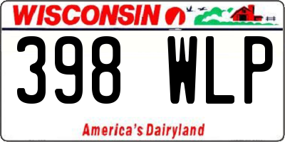 WI license plate 398WLP