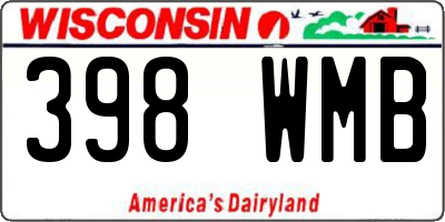 WI license plate 398WMB