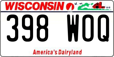 WI license plate 398WOQ