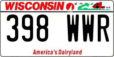 WI license plate 398WWR