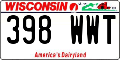 WI license plate 398WWT