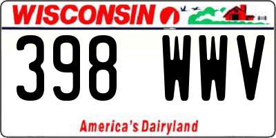 WI license plate 398WWV