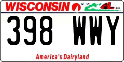 WI license plate 398WWY