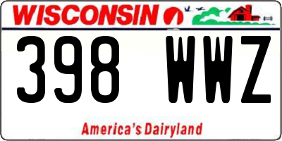 WI license plate 398WWZ