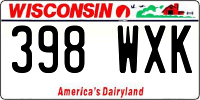 WI license plate 398WXK