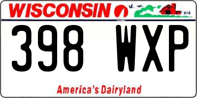 WI license plate 398WXP