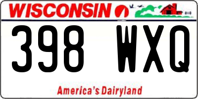 WI license plate 398WXQ