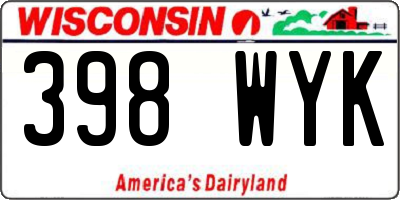 WI license plate 398WYK