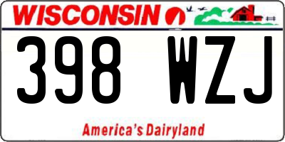 WI license plate 398WZJ